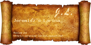 Jeremiás Larina névjegykártya
